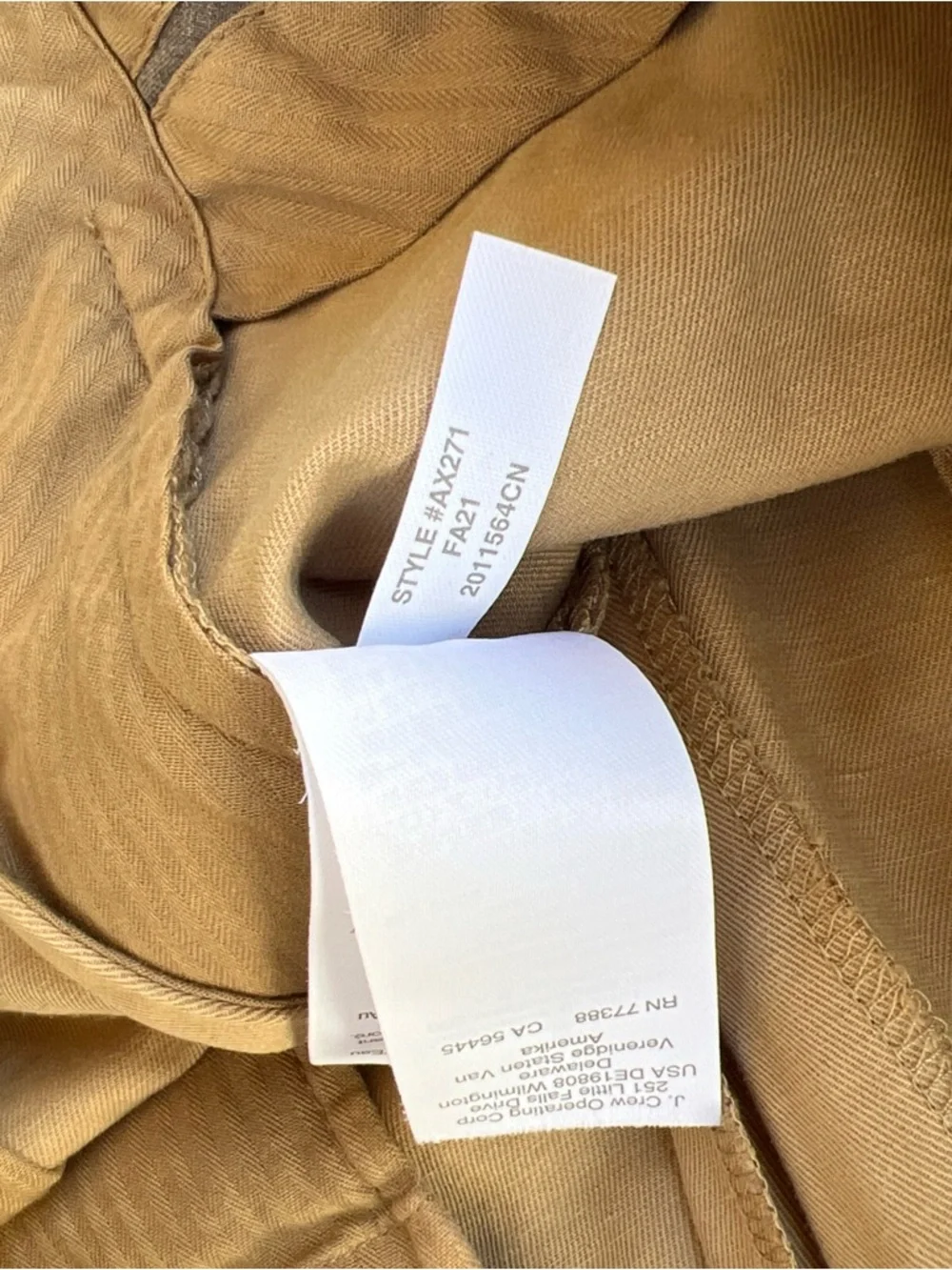 J Crew Linen Cotton Chino Pants Mens 33x30 Beige